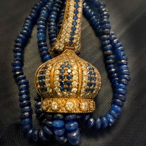 Natural Genuine Assamese Six Strands Lapis Bracelet Fits up to 7.25”